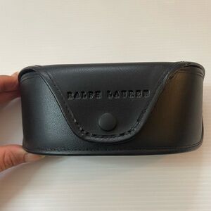 Ralph Lauren Black Vegan Leather Semi Hard Sunglasses Case